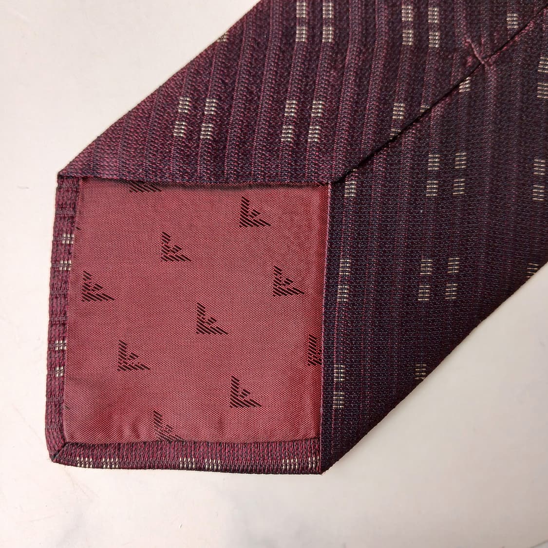 엠포리오 아르마니 실크 와인 패턴 넥타이 9.3cm A+등급 E929 상품이미지8