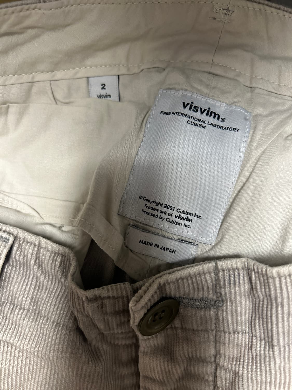 VISVIM 비즈빔 올리브 베이지 코듀로이 반바지 2 상품이미지5