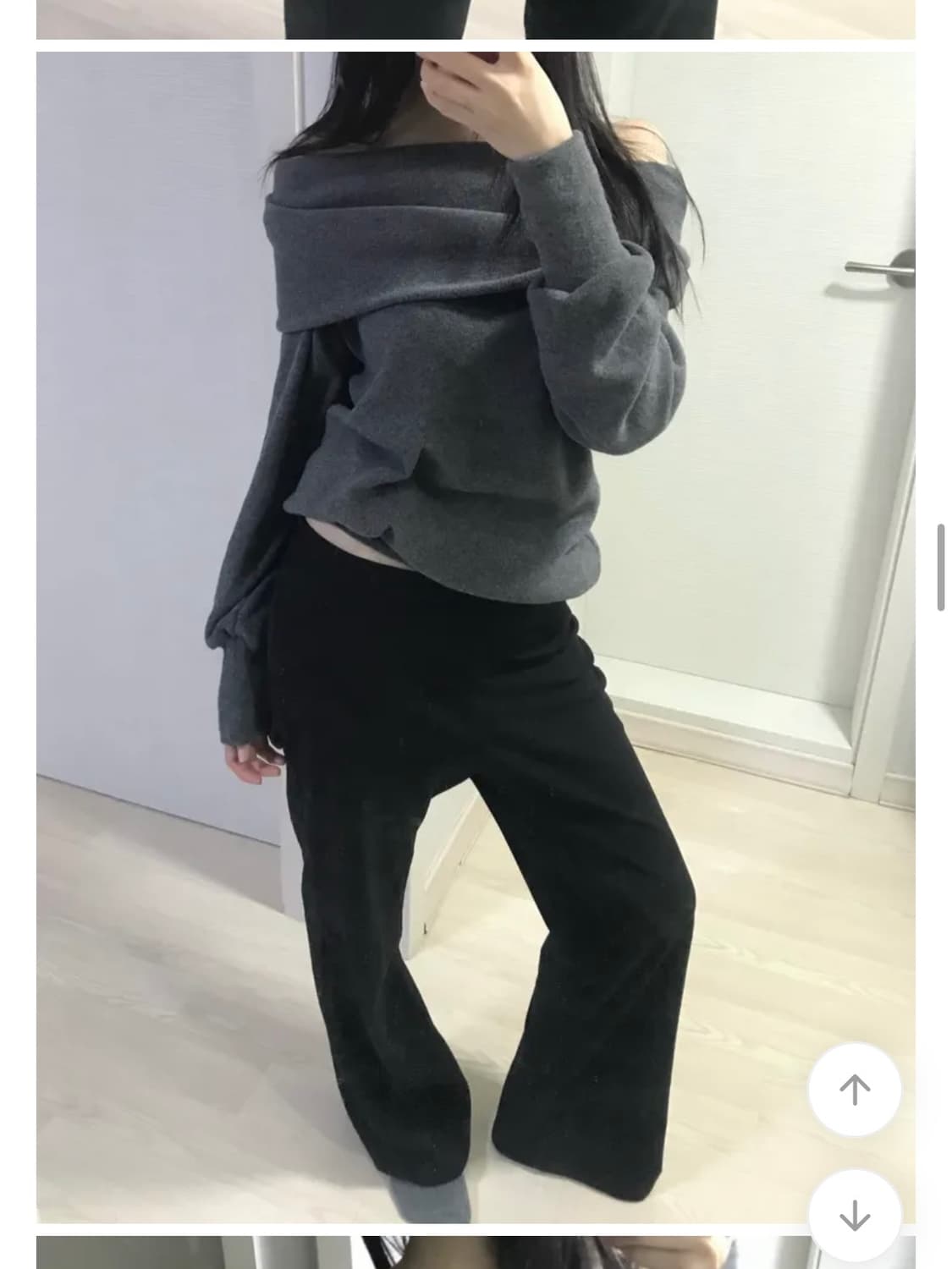 플리스 오프숄더 스웻셔츠 상품이미지4