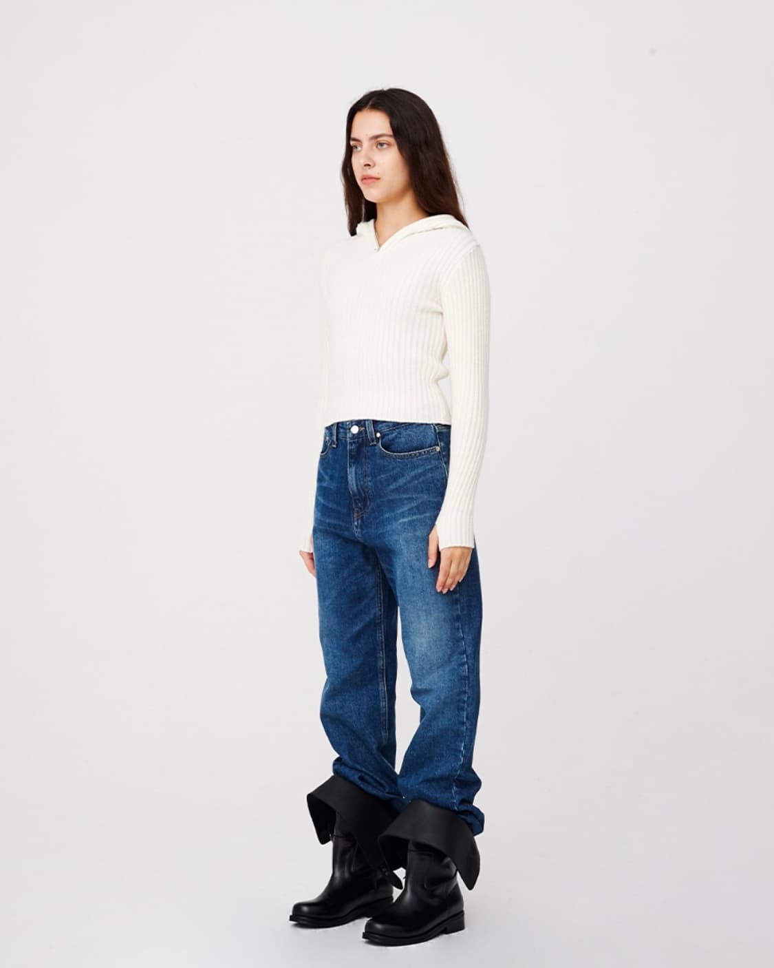 문선 바라클라바 니트 아이보리 우먼M 상품이미지1