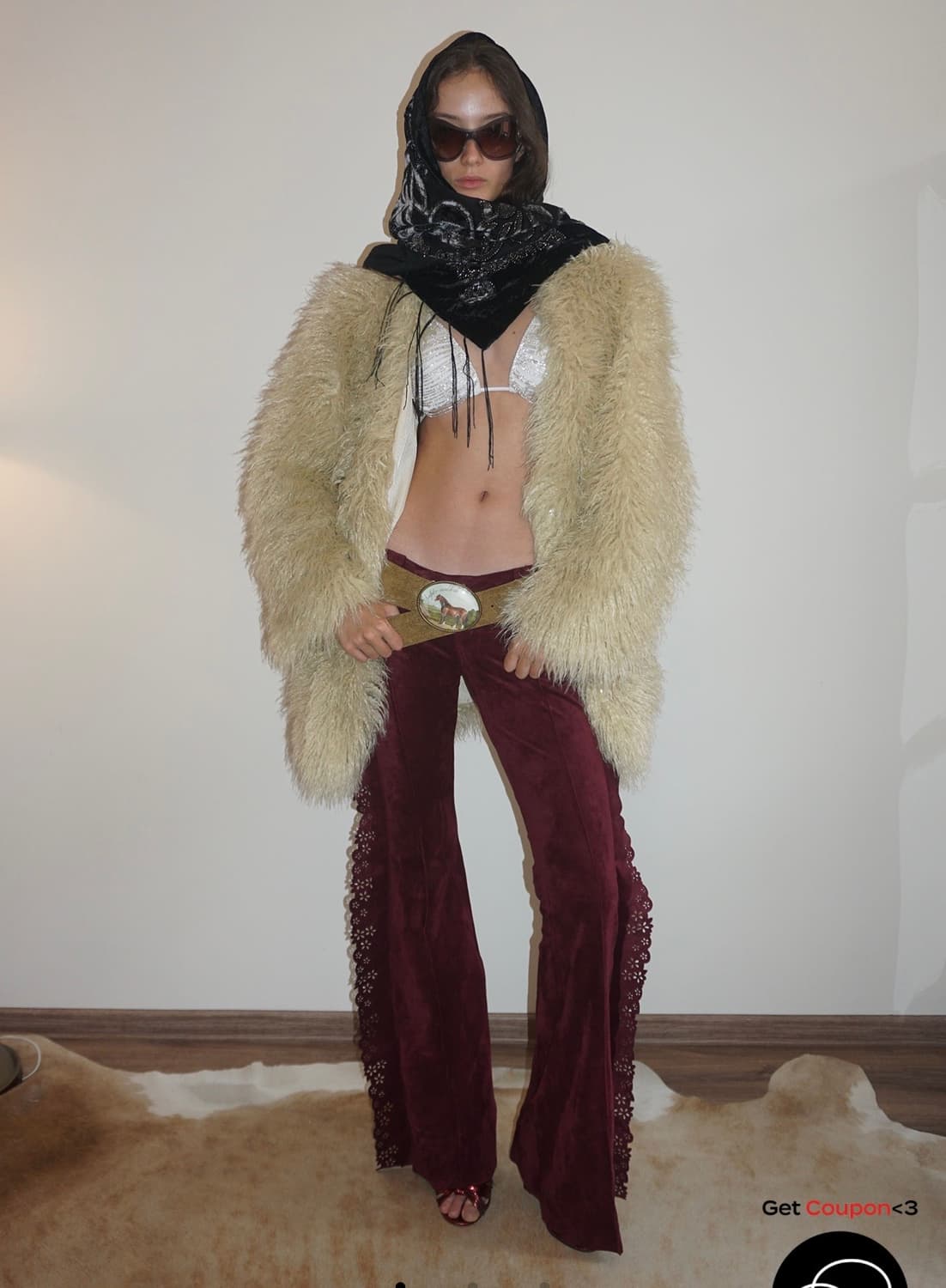 스컬프터 Faux Fur Middle Jacket Beige 상품이미지2