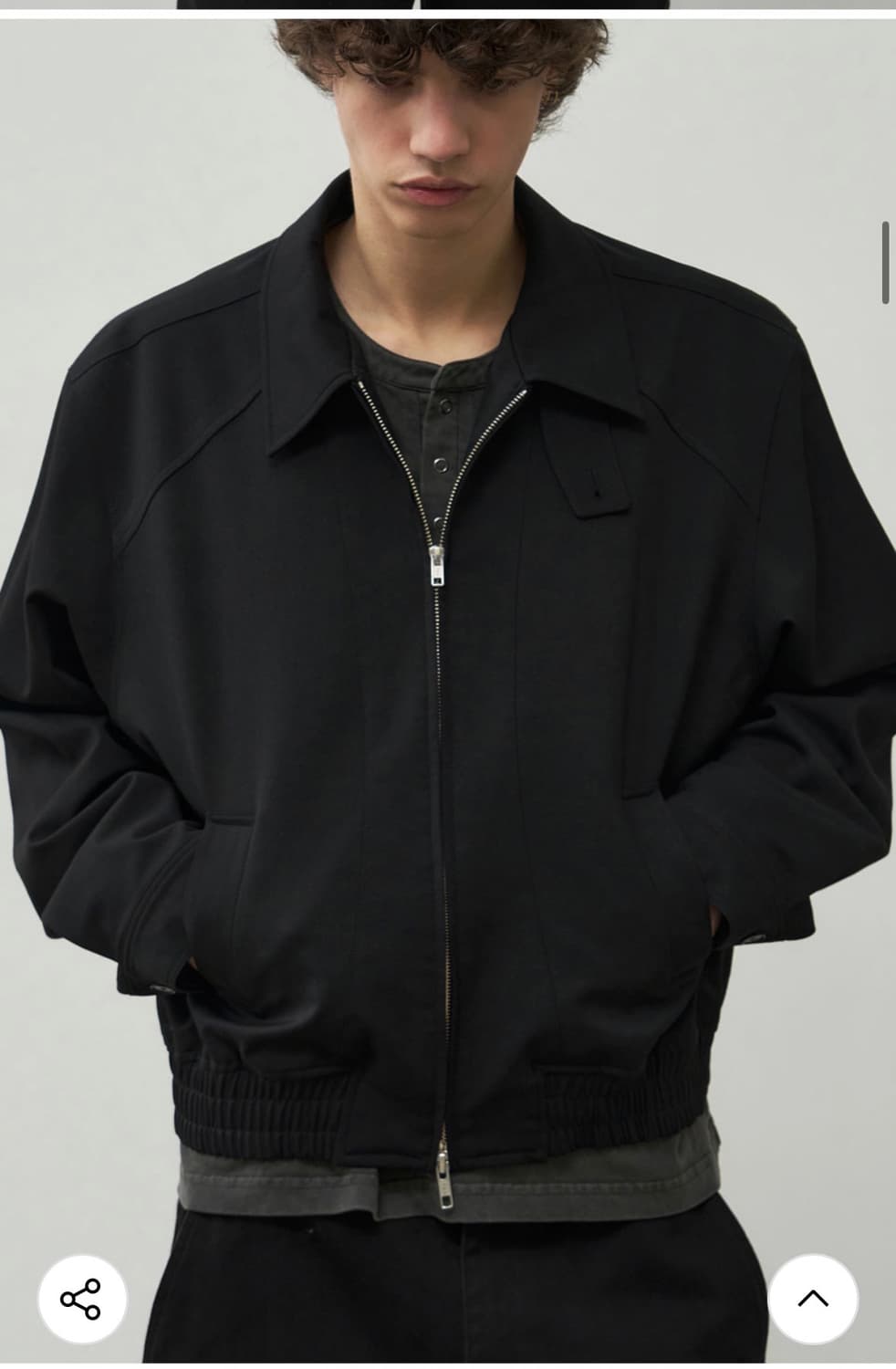 (새상품)(L) [데일리룸X알리스] 소프트 그레인 울 블루종 자켓 상품이미지6