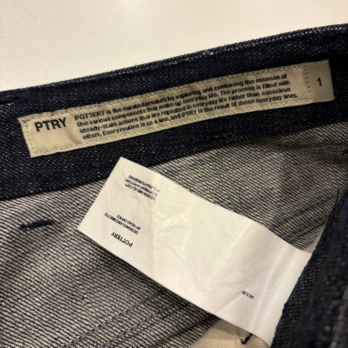 [1] 포터리 논워시드 진청 데님 팬츠 청바지 C382 상품이미지4