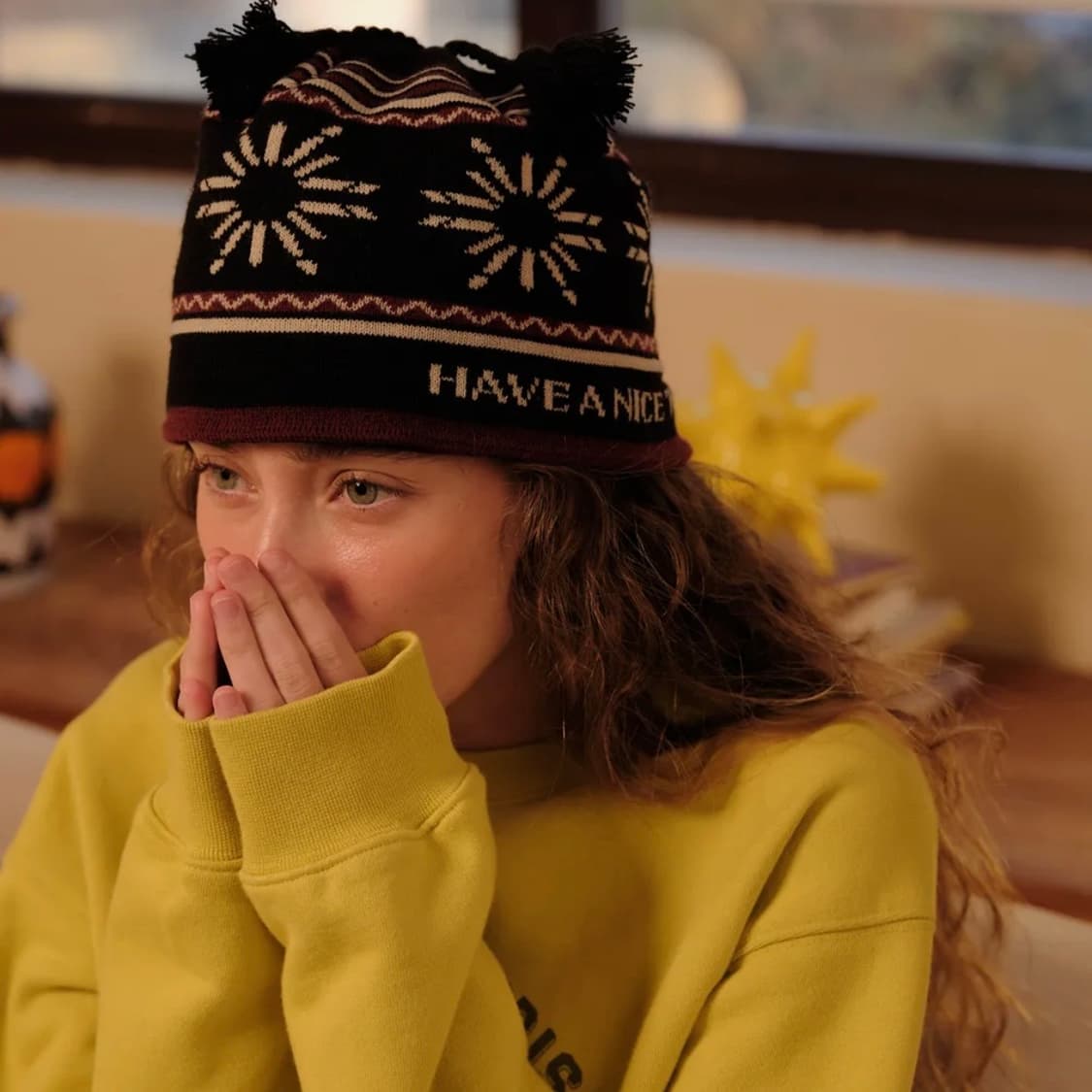 헬로 선라이즈 비니 HS Symbol Tassel beanie_Black 상품이미지3