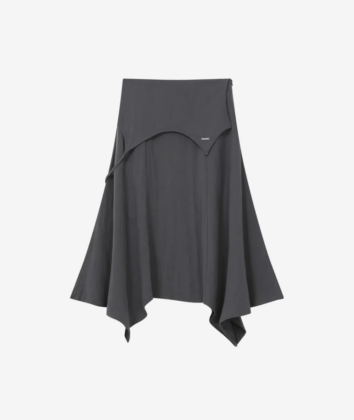 Flutter folding Skirt CHARCOAL 상품이미지1
