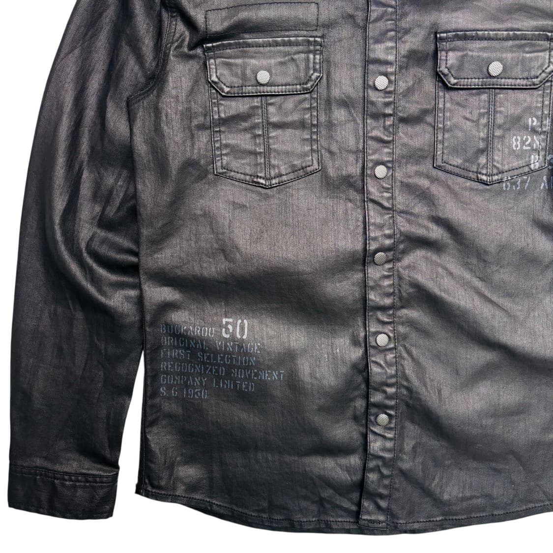 버커루 y2k 빈티지 블랙 레더 셔츠 자켓 L 상품이미지3