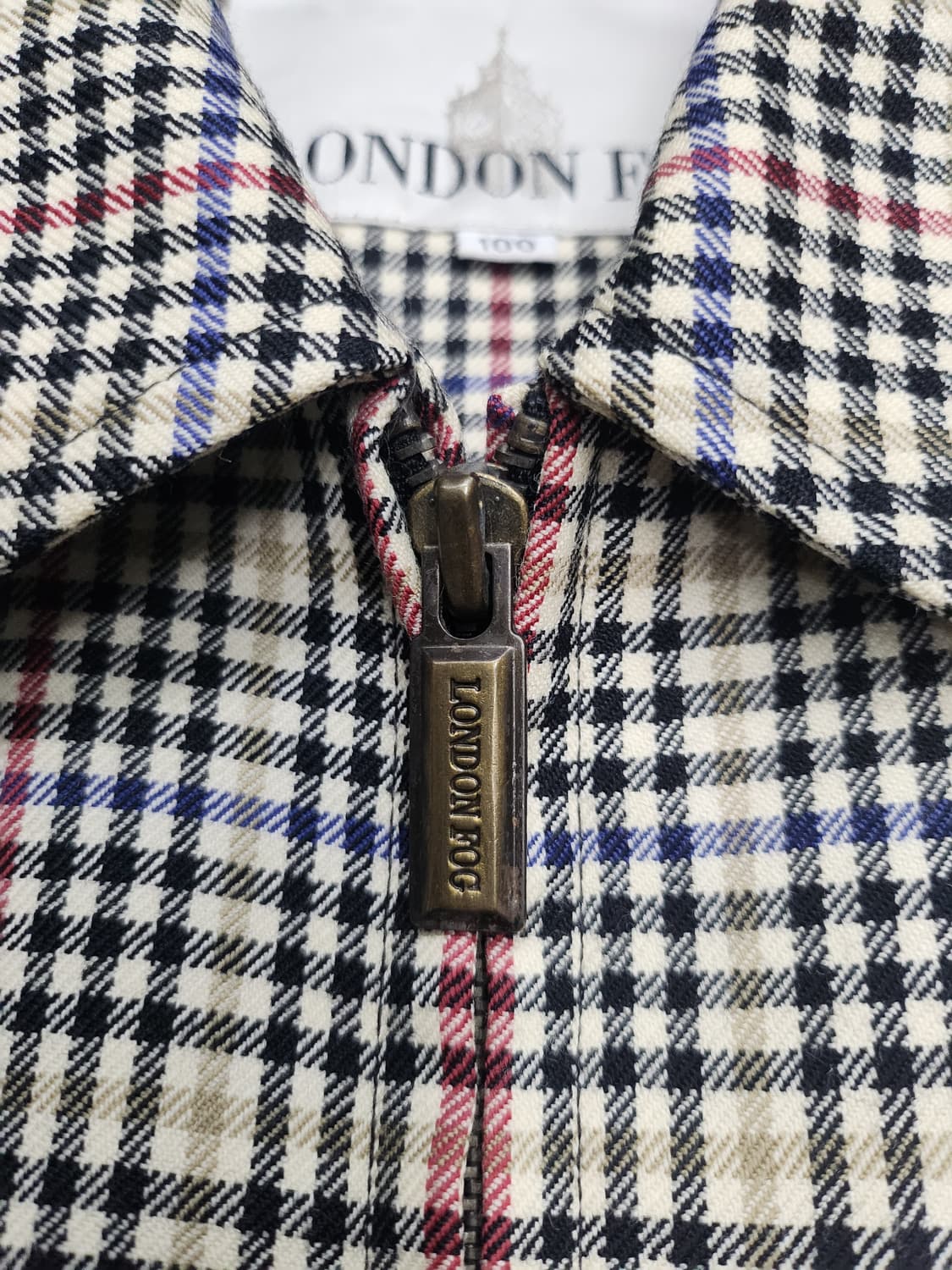 LONDON FOG 런던포그 체크 패턴 블루종 100 (105-110) 상품이미지3