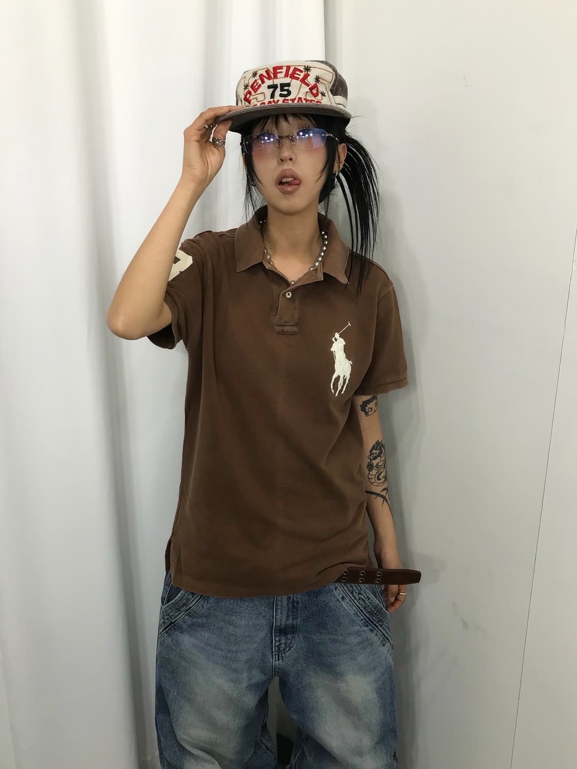 폴로 빅포니 브라운 피케 티셔츠 ( 레어 ) 상품이미지2