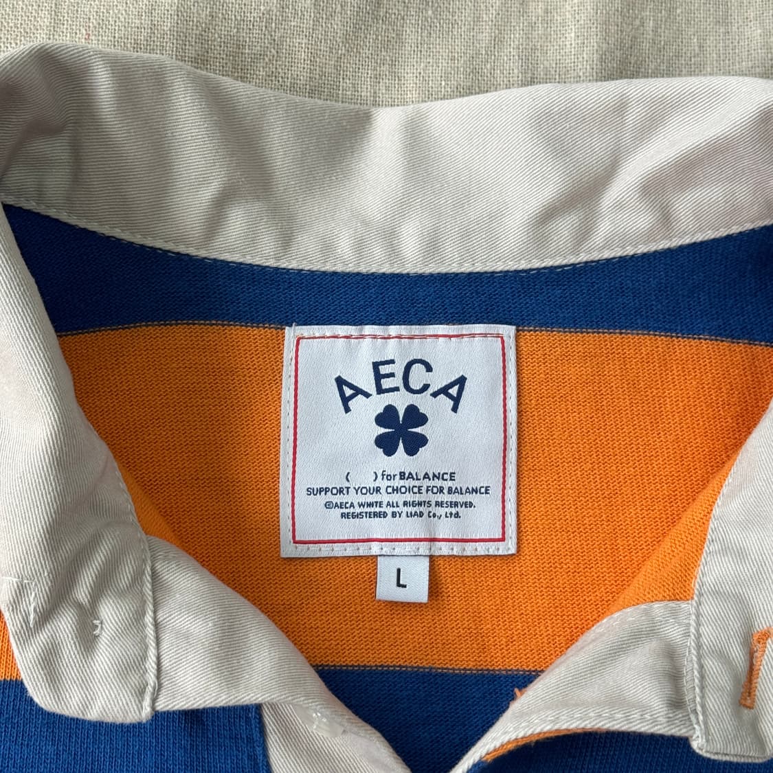 에이카화이트 스트라이프 파주 백로고 카라티 L 상품이미지5