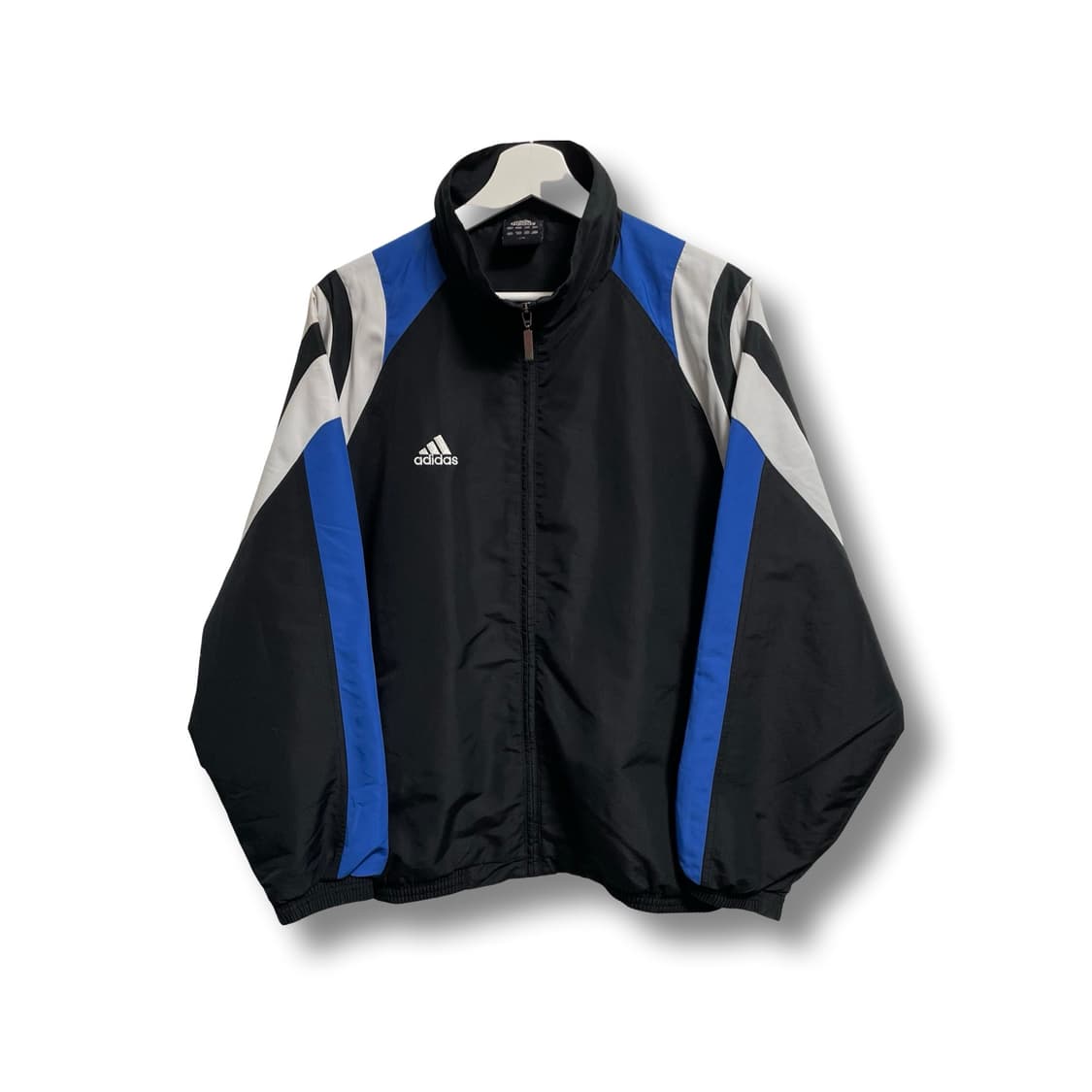 [L] 아디다스 빈티지 구형 오버핏 블랙/블루 바람막이 상품이미지1