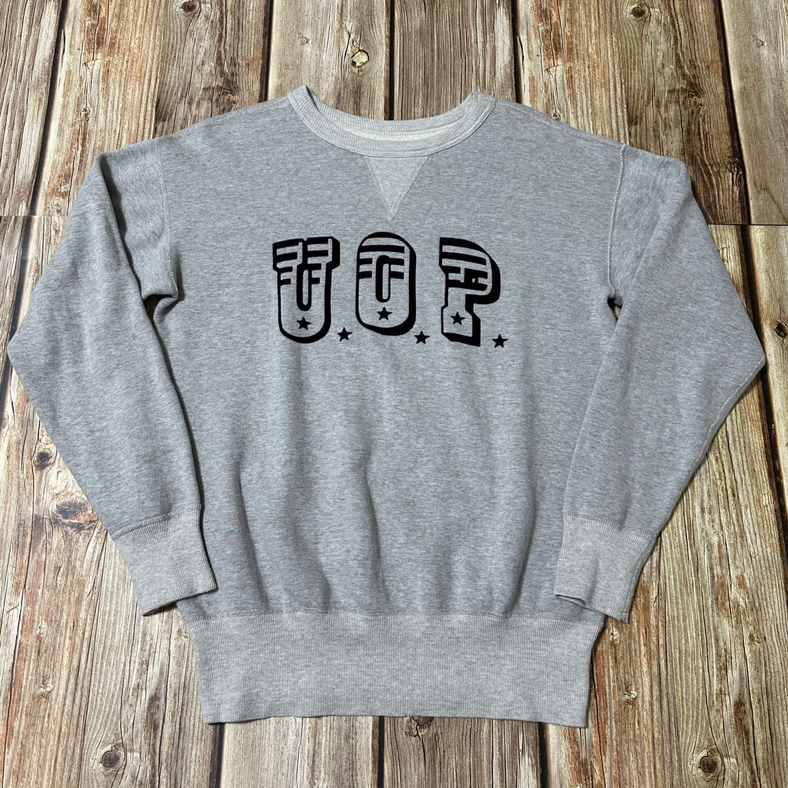 더블웍스 by 웨어하우스 펠트 프린팅 스웻셔츠 그레이 색상 L 사이즈 상품이미지1