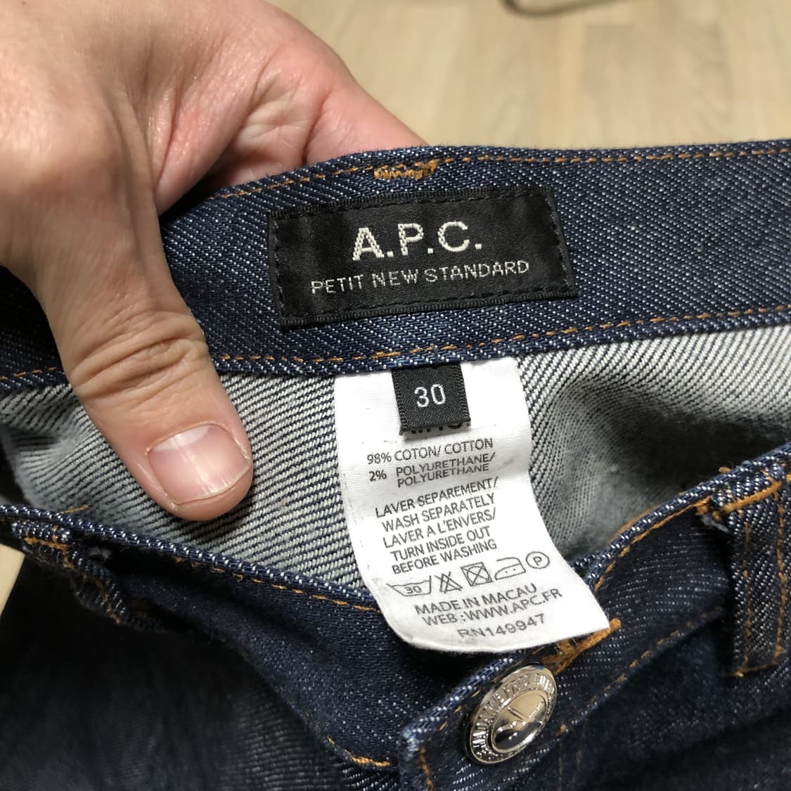 (30) 아페세 APC 뉴 쁘띠 스탠다드 생지 데님 상품이미지4