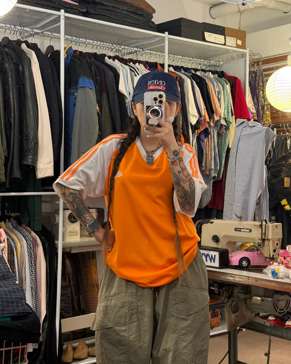 아디다스 삼선 주황반팔  상품이미지2
