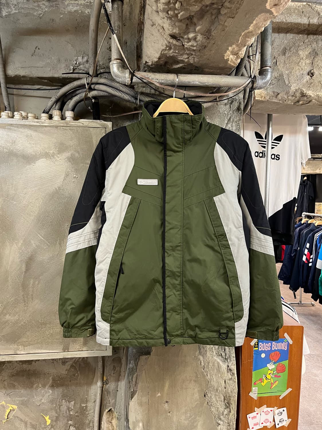 컬럼비아 배색 바람막이 자켓 카키 #csz2678 상품이미지1