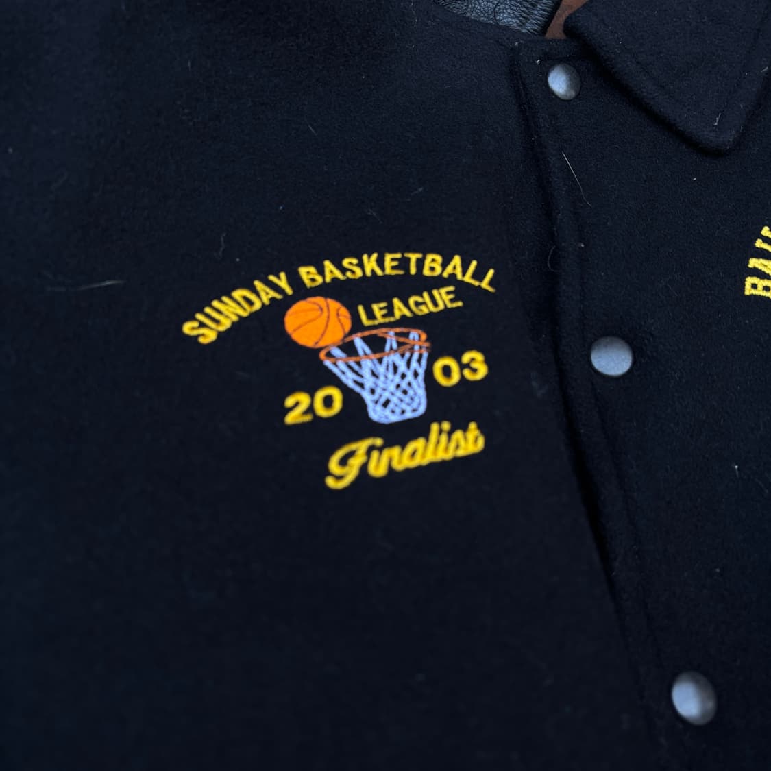 빈티지 올드스쿨 리얼레더 자수 바시티 jk 상품이미지7