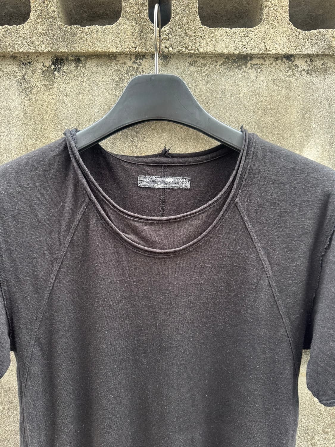 Blackmerle double neck tee(black/size L) 상품이미지3