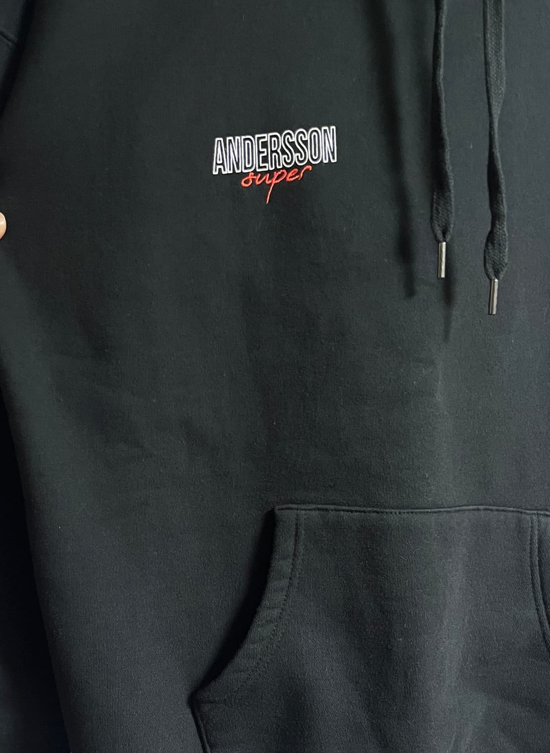 공용 앤더슨벨 기모 오버핏 후드 티셔츠 L 상품이미지3