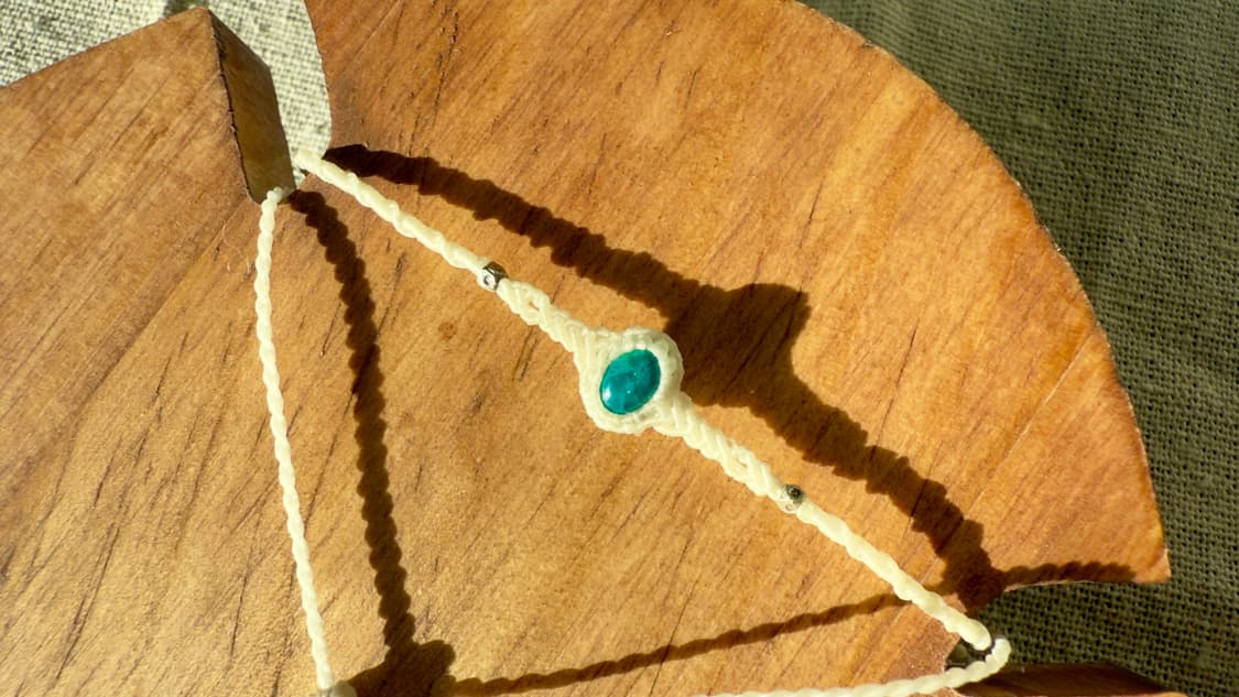 미니 크리소콜라 보헤미안 마크라메 원석 팔찌 상품이미지1