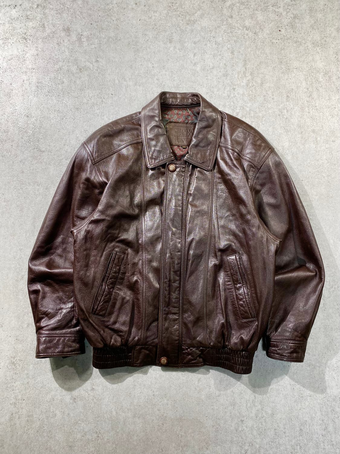 [L] 90s Vintage 빈티지 브라운 양가죽 봄버자켓 상품이미지1