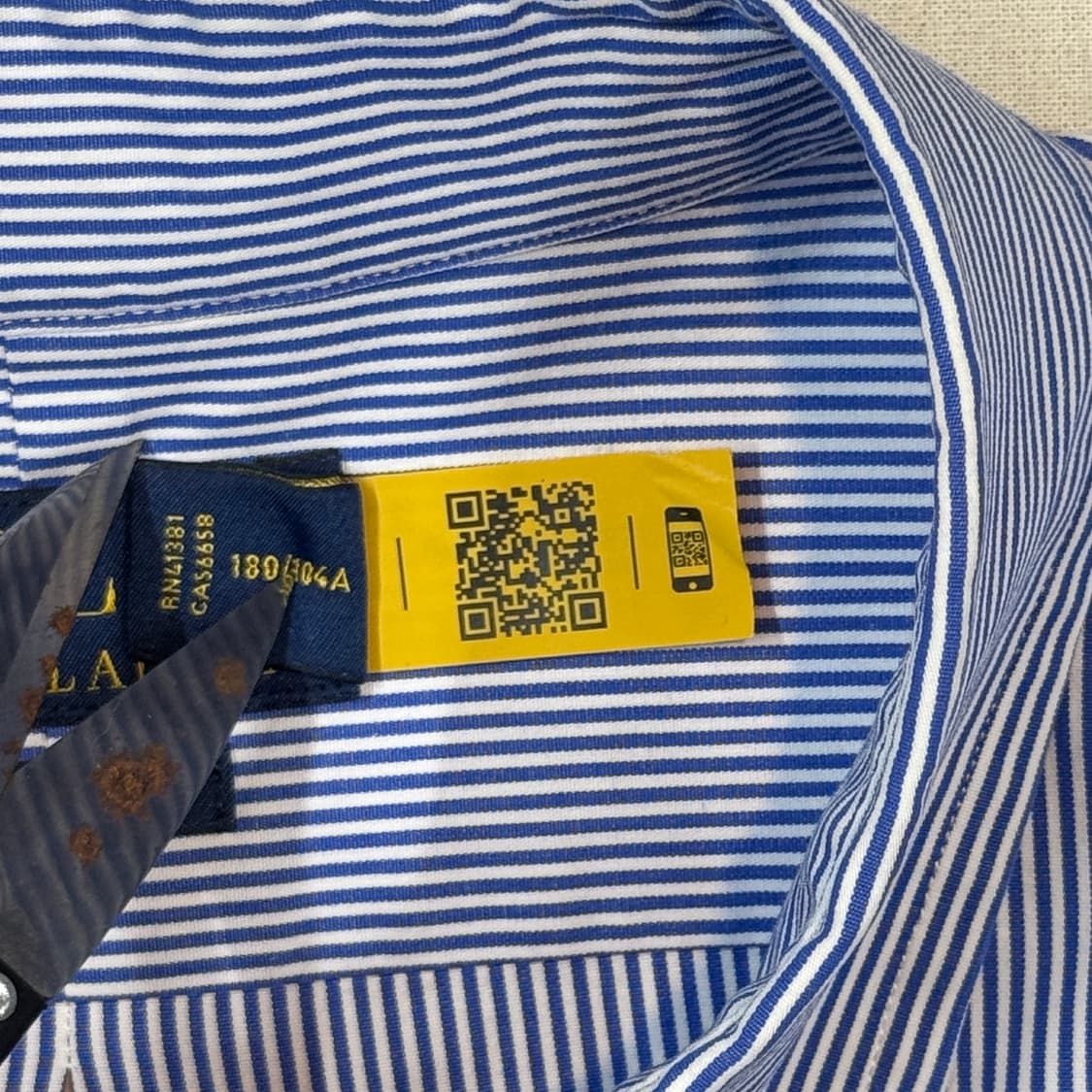 L) 폴로 랄프로렌 클래식핏 블루 스트라이프 포플린 셔츠 신형 상품이미지7