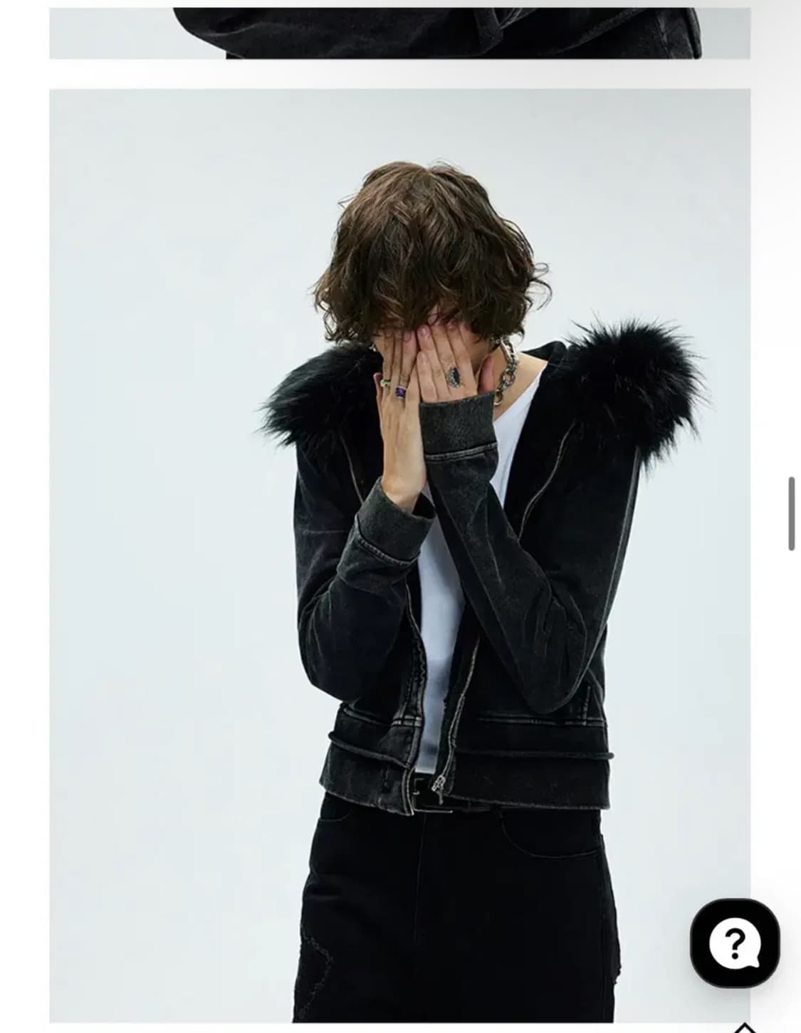 비엑세스 털 후드 (블랙) 팔아요 상품이미지1