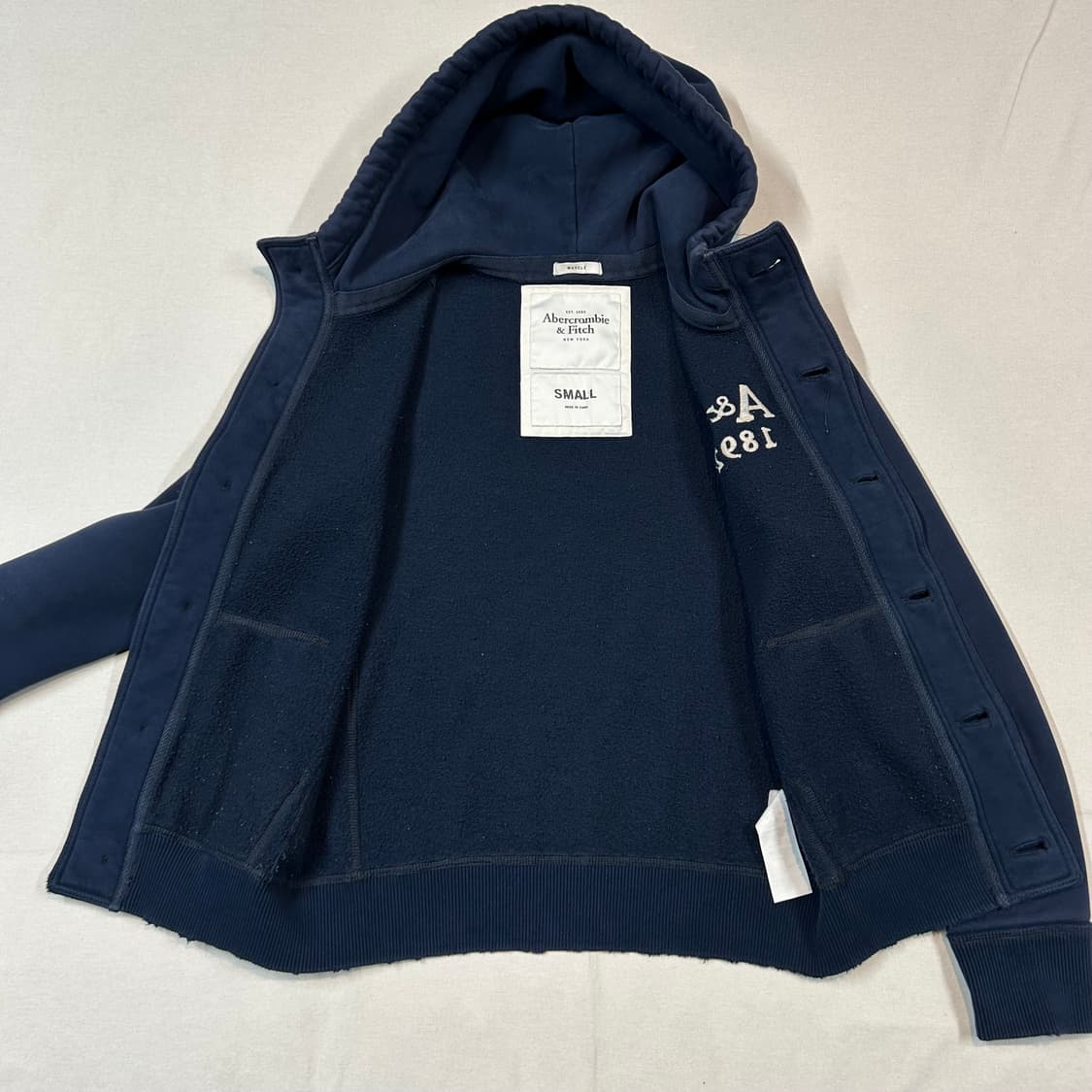 S) 아베크롬비 네이비 후드 버튼 집업 상품이미지5