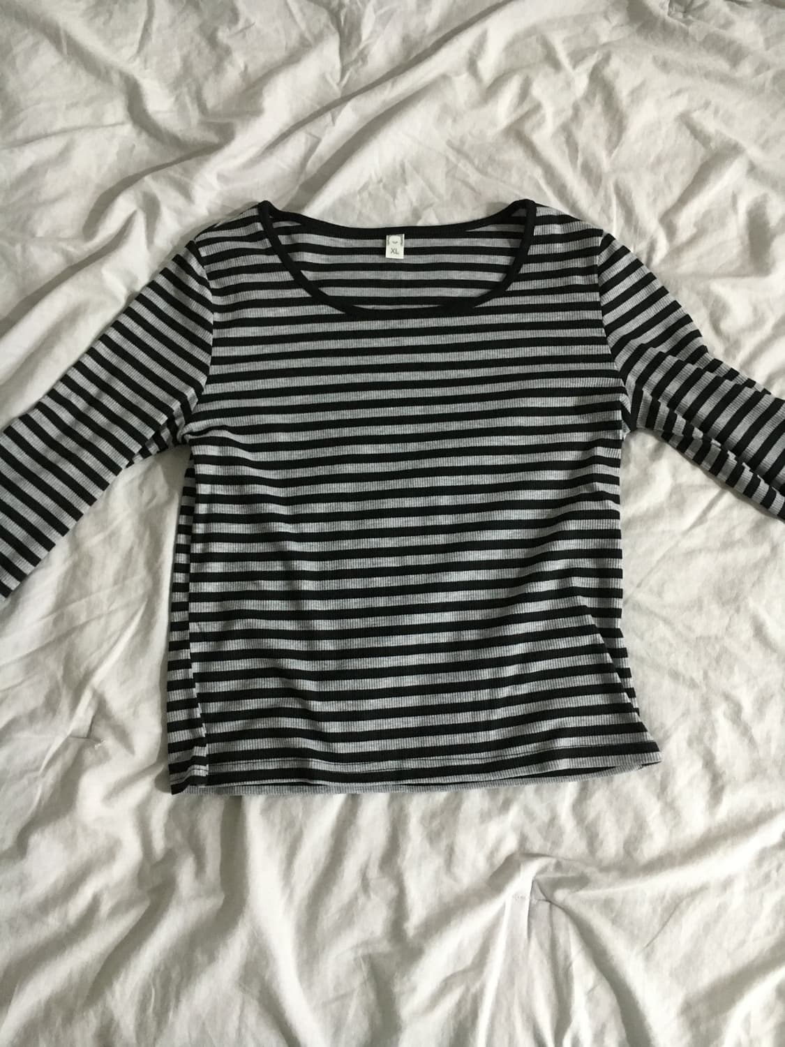 여리핏 스트라이프 세미크롭 롱슬리브 상품이미지3