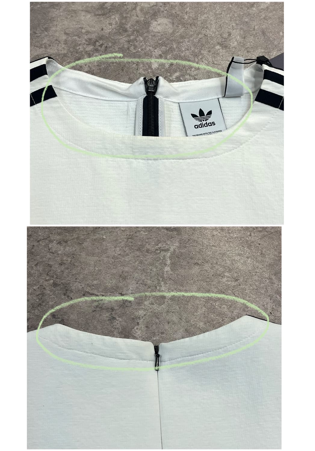 아디다스 크롭 삼선 반팔티 아이보리 XS #csz3745 상품이미지5