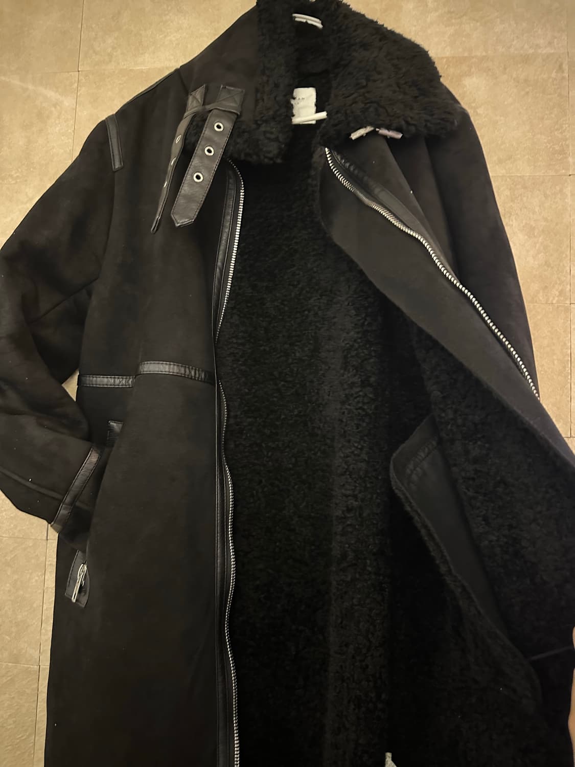 자라 여성 무스탕 롱 코트 M 상품이미지4