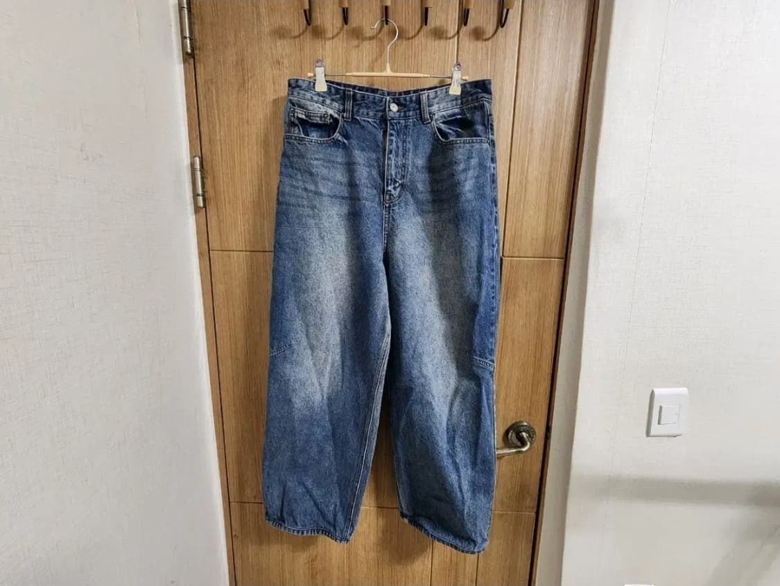 (48)메종미네드 다트 브러쉬 와이드 데님 팬츠 상품이미지1