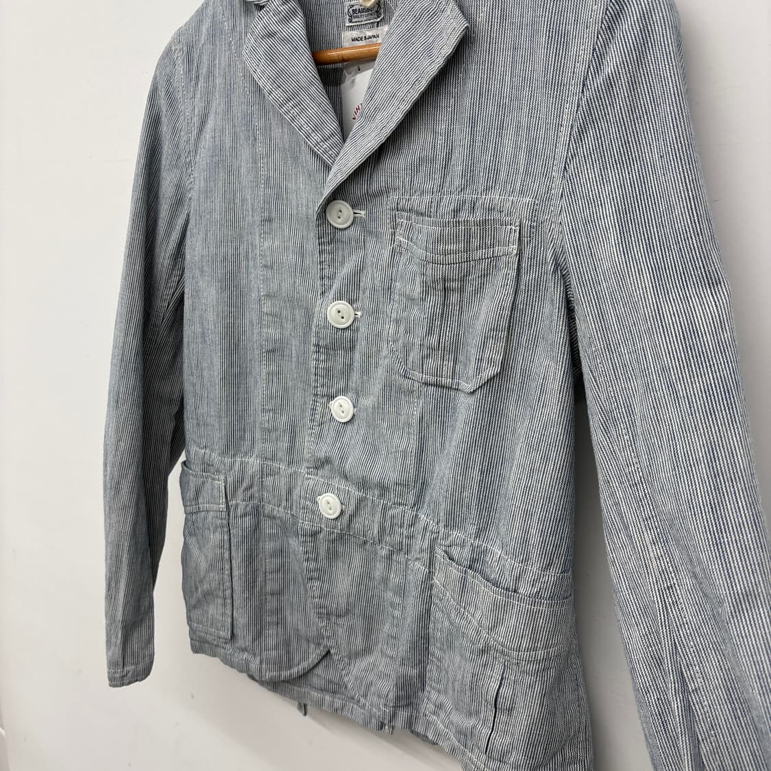 빔즈 빈티지 스트라이프 워크 자켓 여성 S 상품이미지4