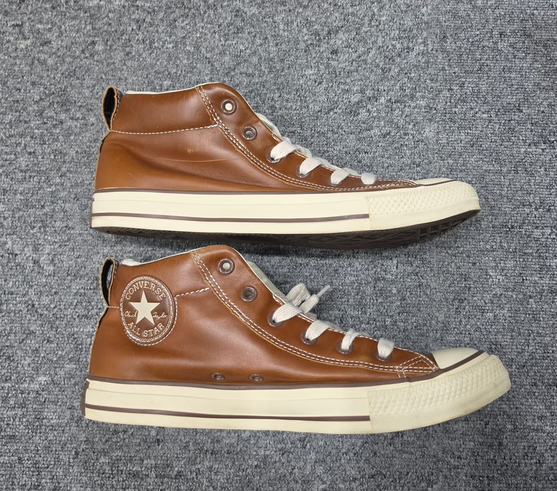 컨버스 척 테일러 올스타 레더 스트리트 미드 파인콘 브라운 270 상품이미지4