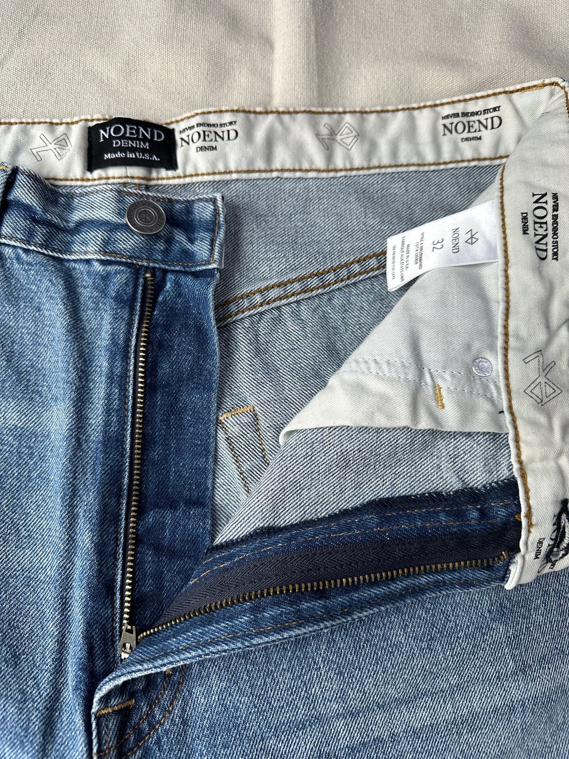 NOEND USA 와이드 디스트로이드 데님팬츠 32 상품이미지5