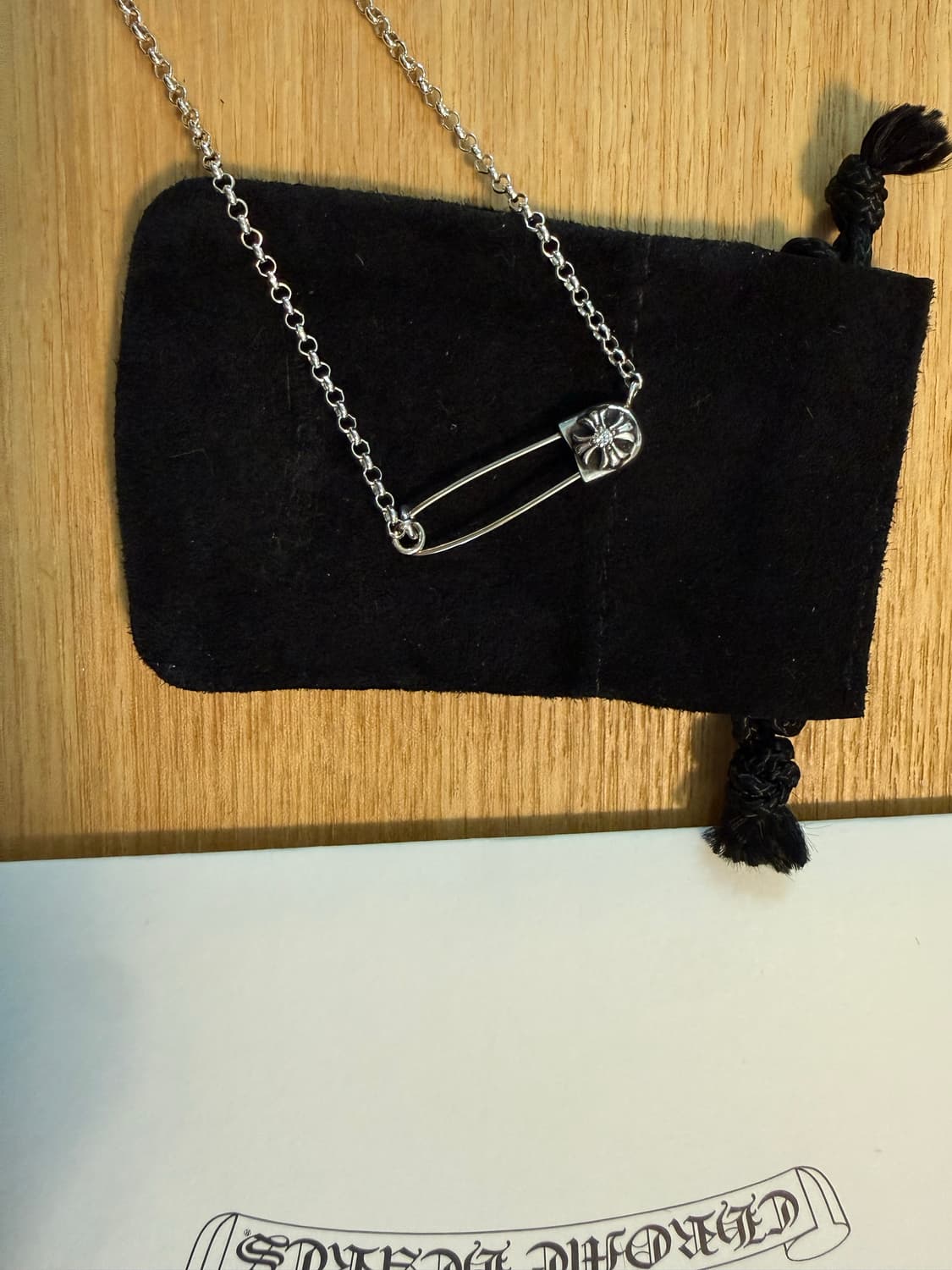 새상품 Chromehearts 크롬하츠 세이프티핀 목걸이 다이아 상품이미지1