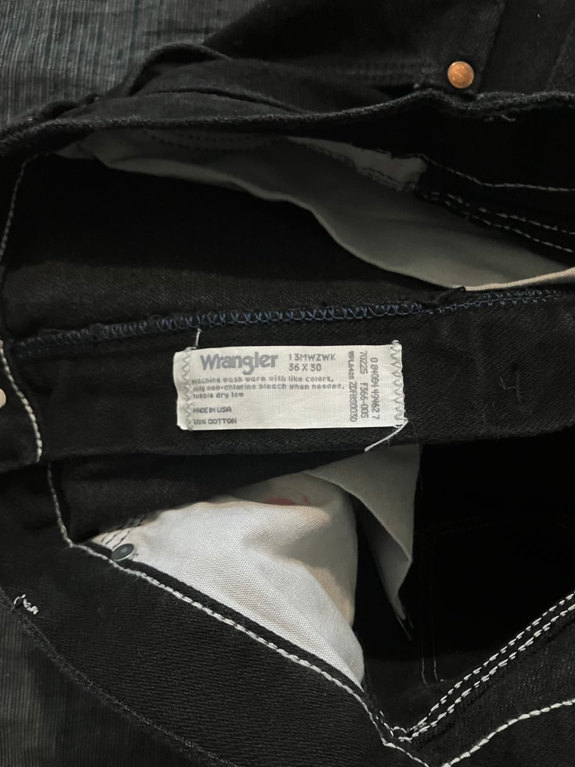 🇺🇸 90s USA 빈티지 랭글러 13MWZWK 블랙 데님 팬츠 상품이미지8