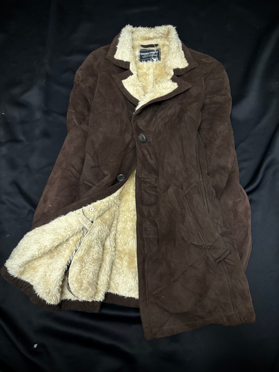 Fur Trimming Synthetic Leather Brown Mus 상품이미지4