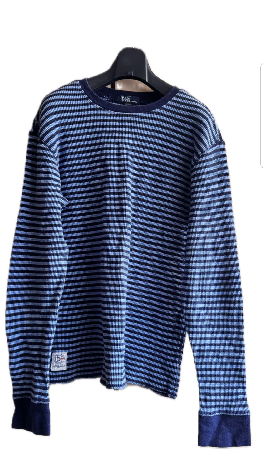 폴로 랄프로렌 스트라이프 와플 니트 맨투맨 상품이미지1