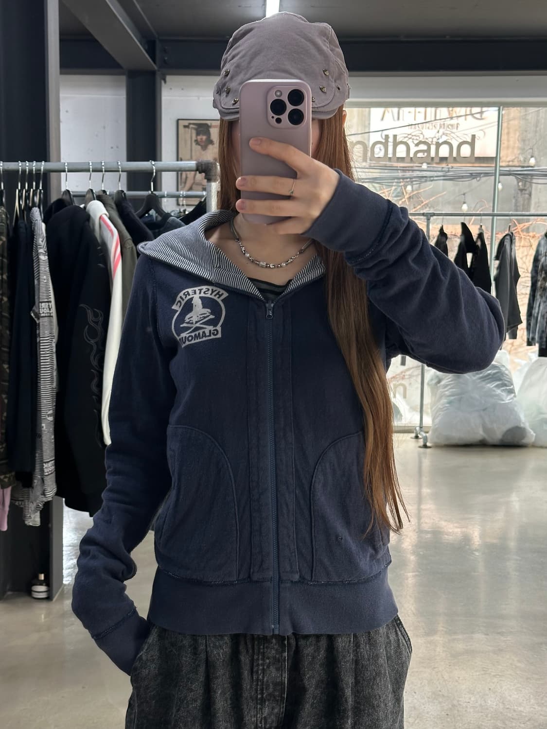 히스테릭글래머 히스걸 리버시블 스트라이프 후드집업 상품이미지3