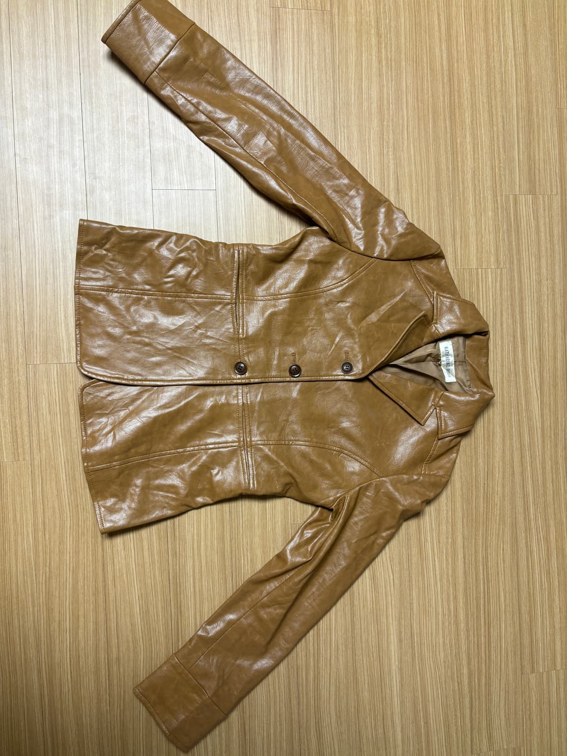 재패니즈 브라운 페이크 레더 자켓 상품이미지4