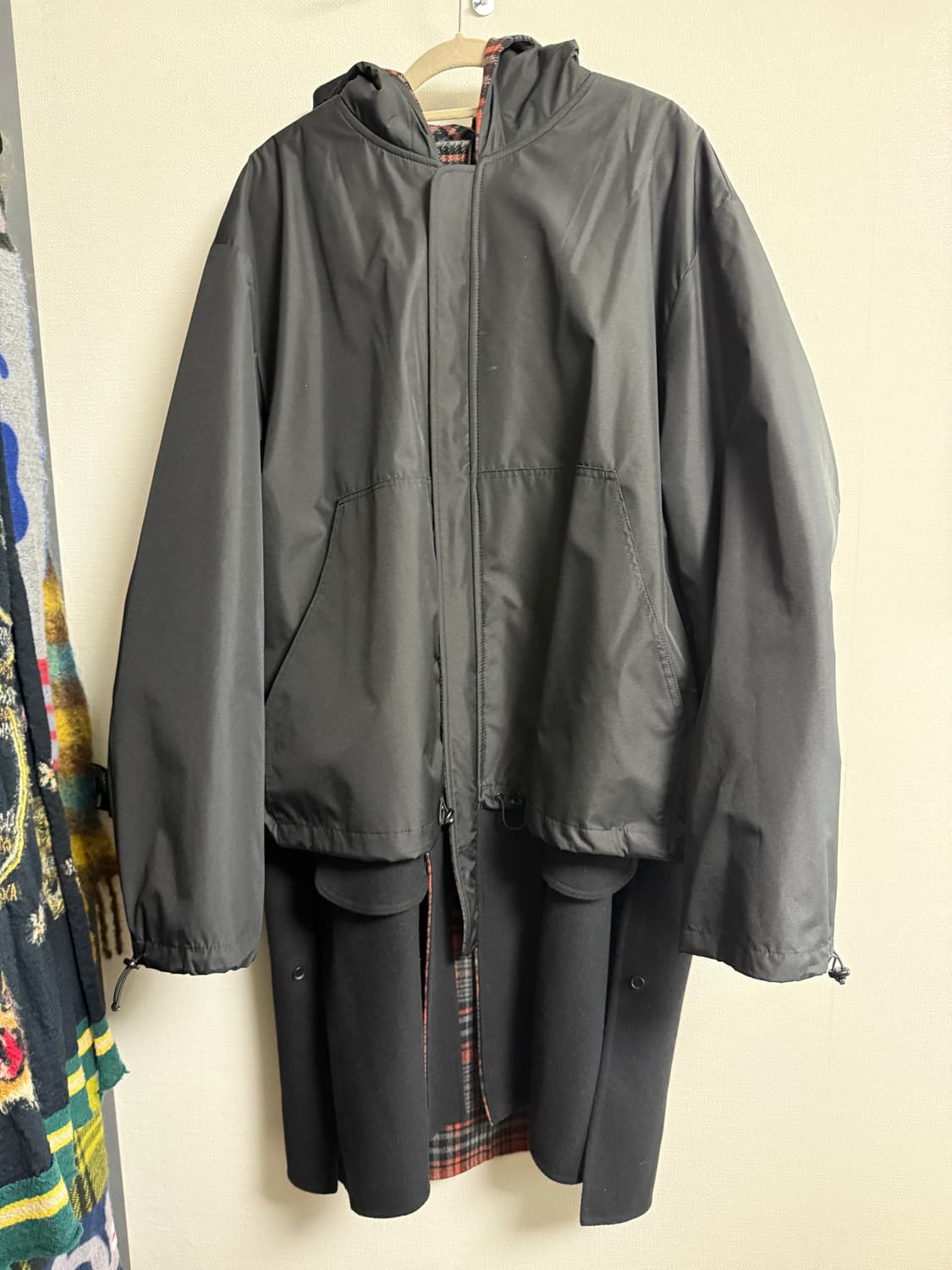 솔리드옴므 리버시블 체크 코트 50사이즈 (105~105) 상품이미지3