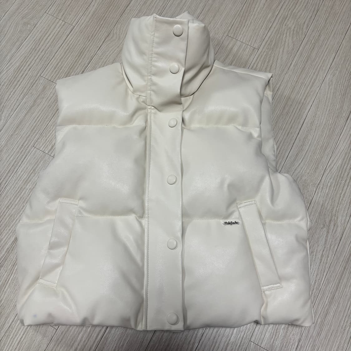 페일제이드 레더 베스트 푸퍼 자켓 아이보리 패딩 조끼 상품이미지2