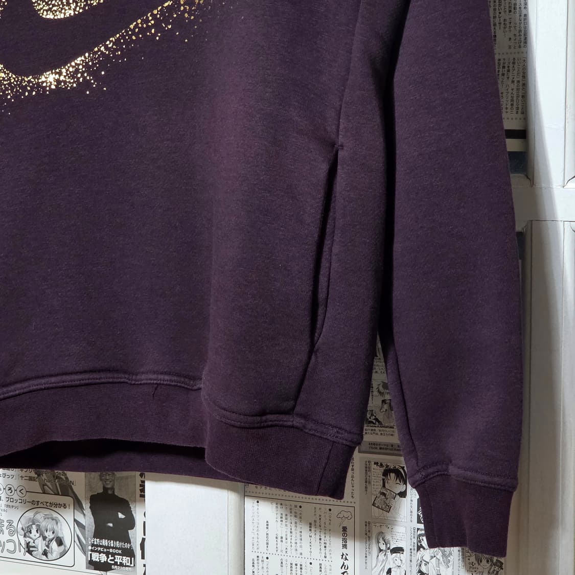 나이키 하이넥 퍼플 빅 로고 후드티 상품이미지5