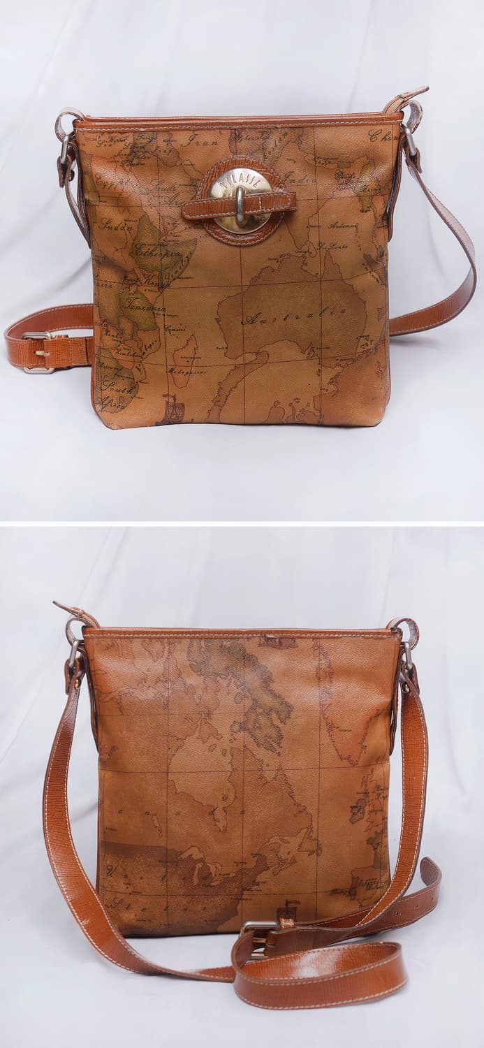 프리마 클라쎄 (Made in italy) 시그니쳐 고지도 플랫 크로스백 상품이미지3