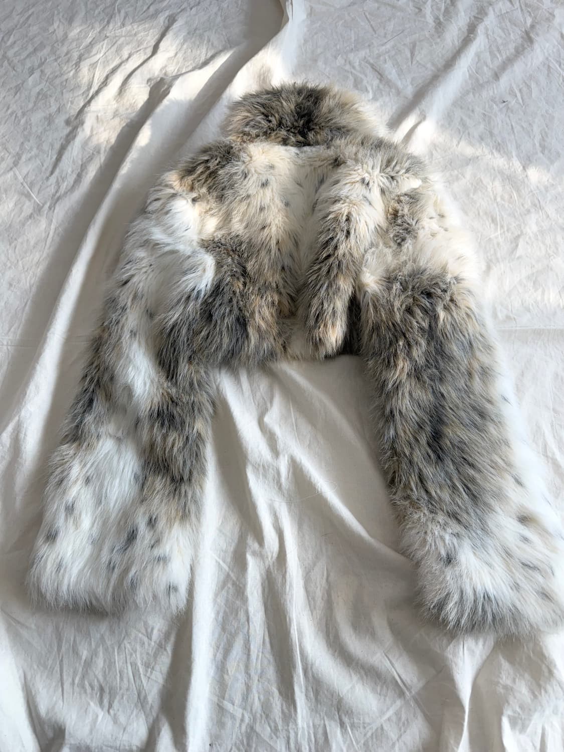 Y2k 호피 애니멀패턴 갸루 믹스 크롭 퍼 자켓  상품이미지4