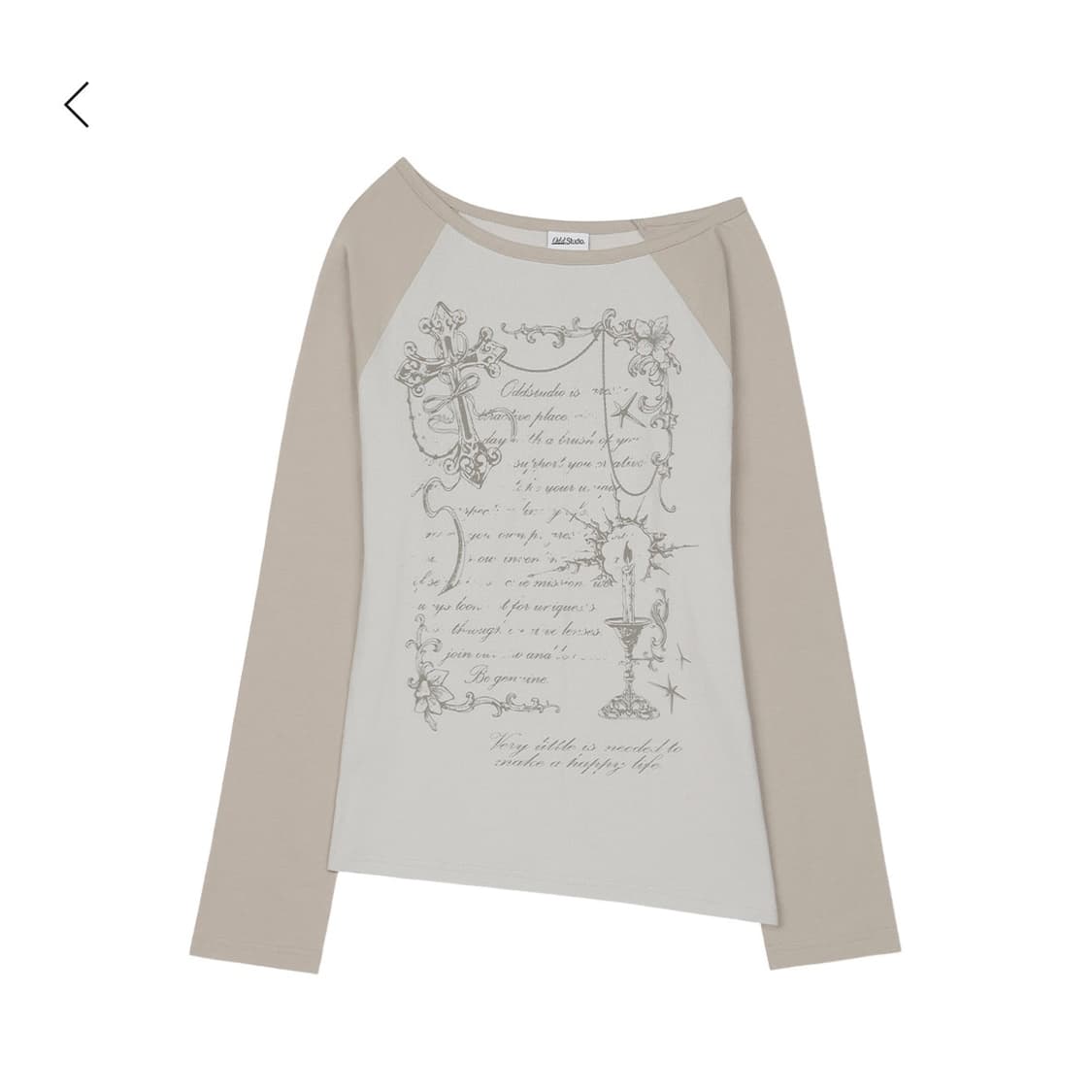 오드스튜디오 크로스 오너먼트 오프숄더 롱슬리브 상품이미지2