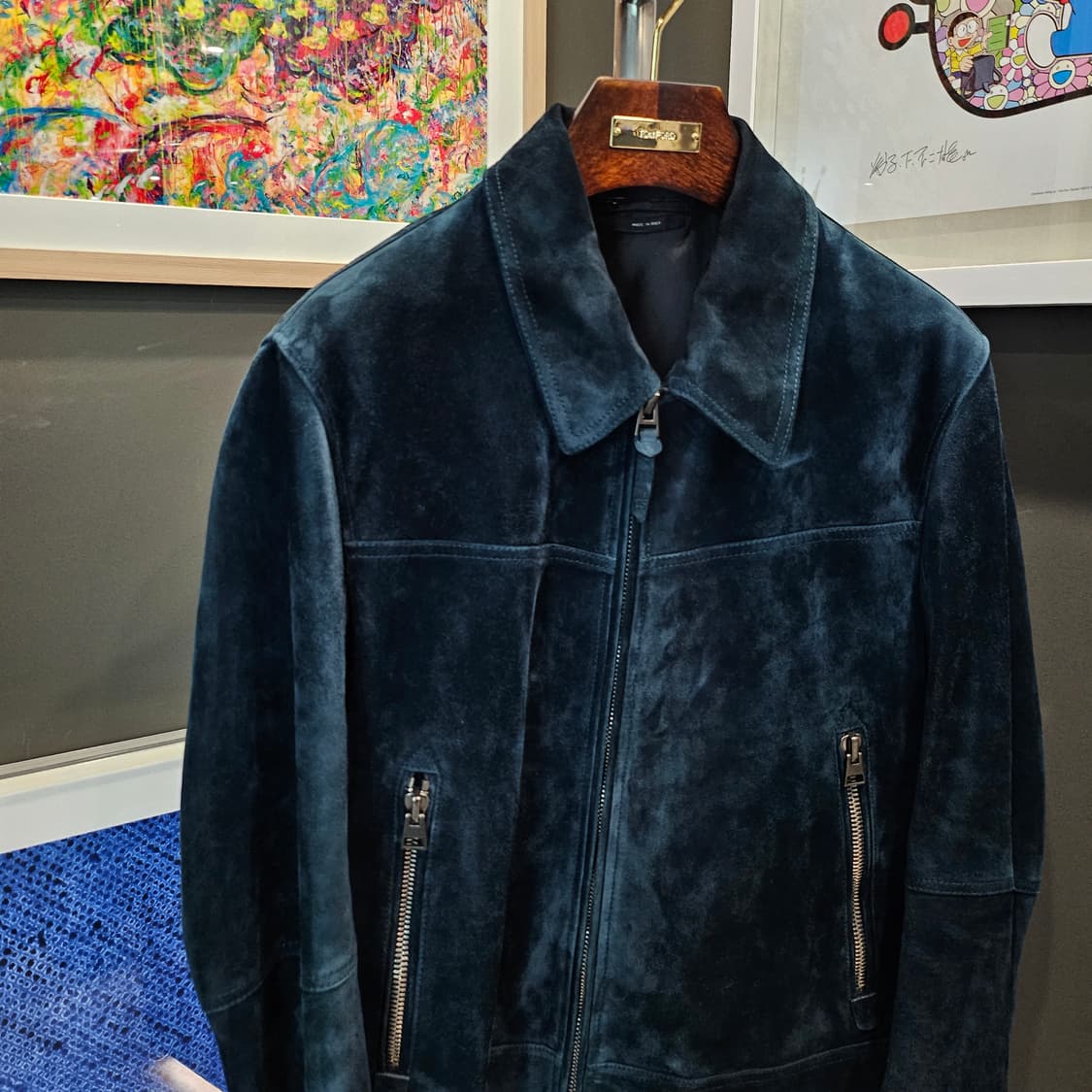 톰포드 레더 트리밍 스웨이드 트러커 자켓 상품이미지2