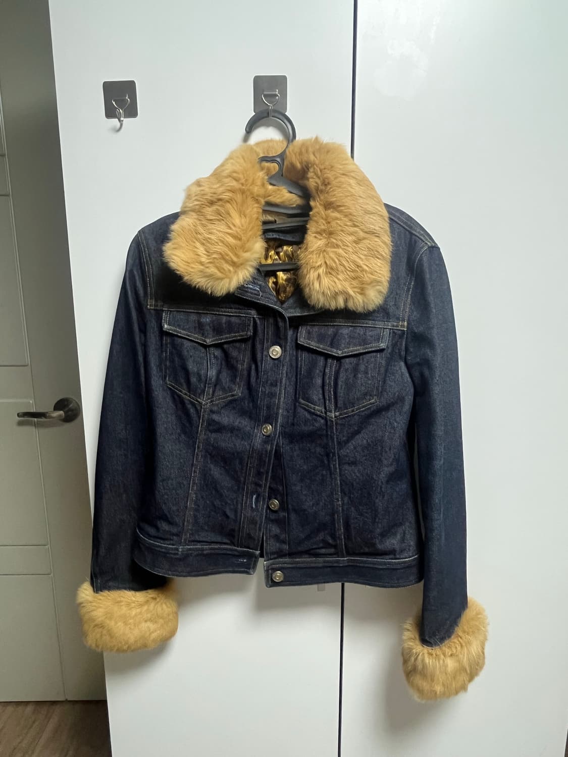 갸루 y2k 데님 퍼자켓 상품이미지1