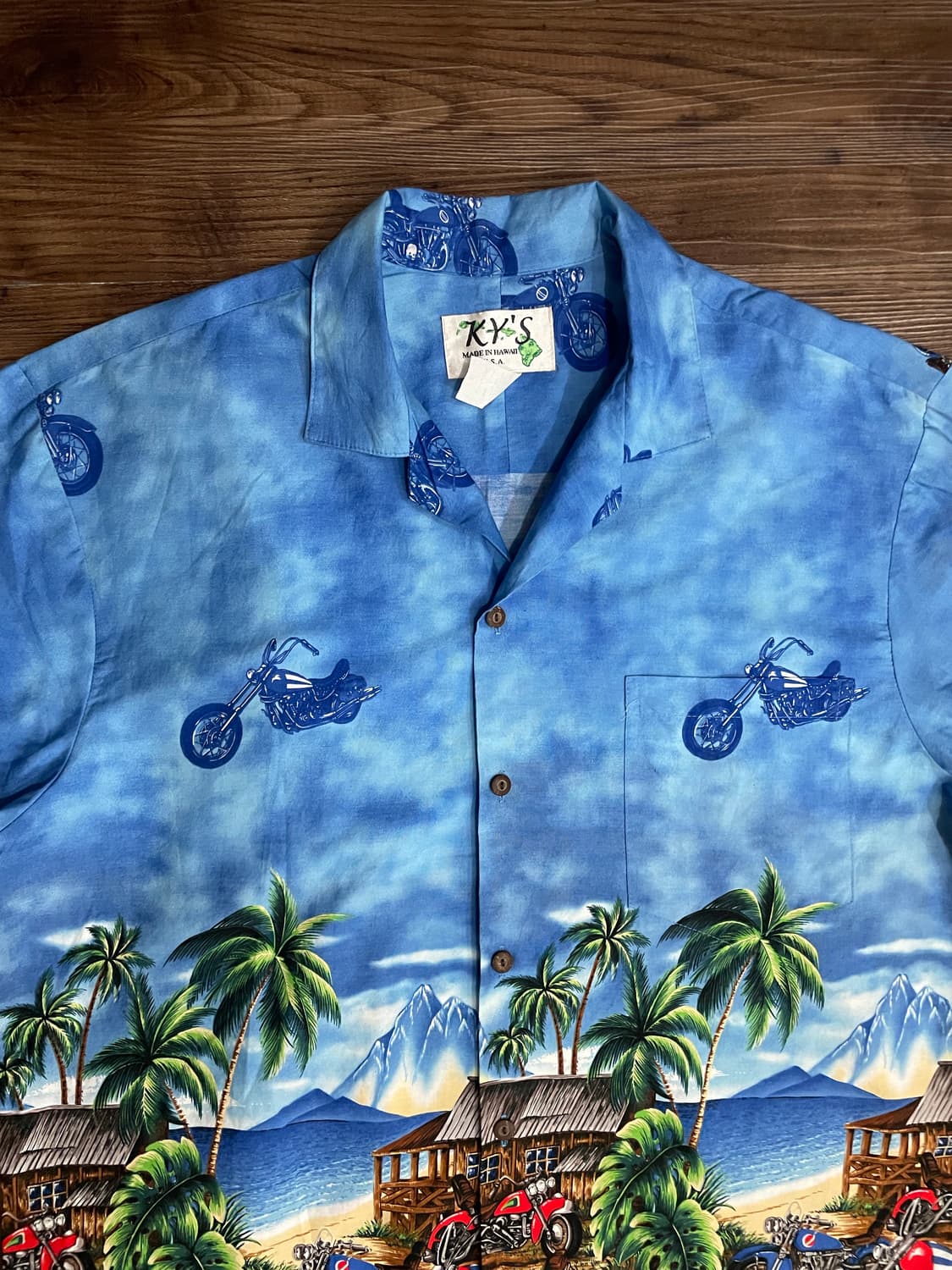 KY‘s Made In Hawaii 할리 바이크 모터사이클 하와이안 셔츠 상품이미지2