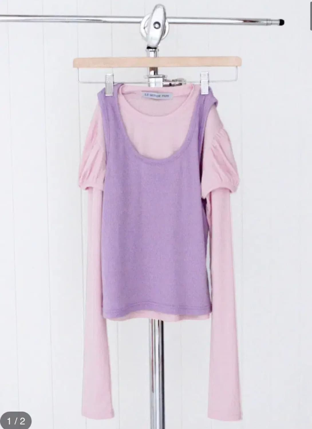 르몽드페페 퍼프 롱 슬리브 티셔츠 핑크 상품이미지3