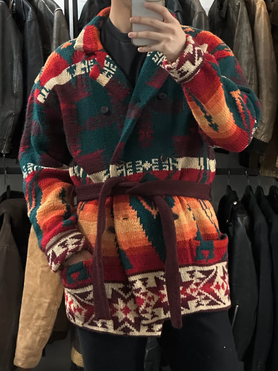 90's 폴로 컨트리 니트 로브 코트 더블알엘 나바호 상품이미지3